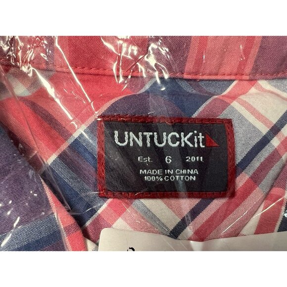 UNTUCKit Womens Laconda Plaid Button Front Shirt~Size 6 Regular Fit~Pink L14 35 - Picture 5 of 7